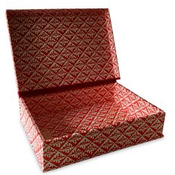 A4 Box File Oak Leaves Red