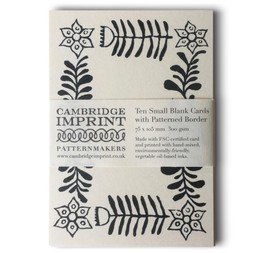 10 Small Patterned Border Cards in Blue-Black
