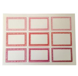 18 Small Self-Adhesive Labels Red
