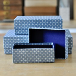 A Nest of Three Simple Boxes in Little Stars Faded Denim