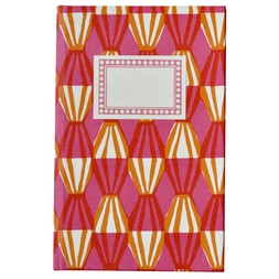 Lined Hardback Notebook in Threadwork Bright Pink and Orange
