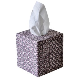 A Square Tissue Box Cover in Sea Urchin French Lavender