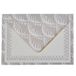 Packet of Ten Patterned Envelopes in Wave Pearl Grey