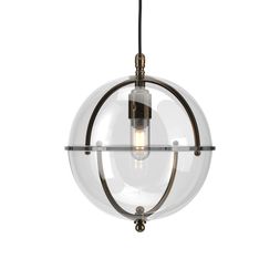 Clear top and bottom glass Grafton Globe bathroom pendant