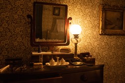 Restored antique oil lamp