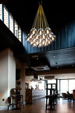 MULTI PENDANT HEREFORD CLUSTER CHANDELIER IN BAR