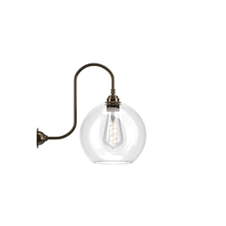 Fritz Fryer Swan Neck Wall Light Clear Hereford Shade