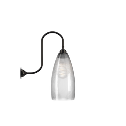 Fritz Fryer Swan Neck Wall Light Skinny Ribbed Upton Shade
