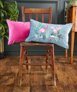 Flamingo Frenzy Embroidered Cushion £35