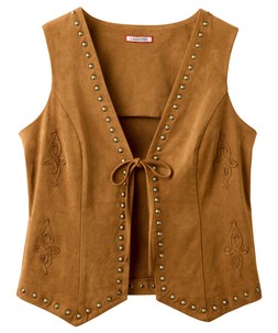 WA577A Boho Faux Suede Studded Waistcoat £55