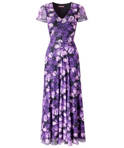 WF732A Fabulous Floral Mesh Maxi Dress