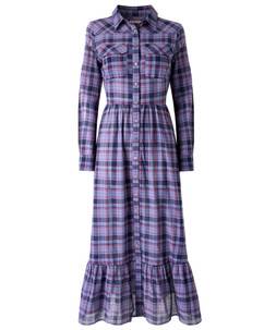 WF750A Western Check Button Through Maxi Dress £65