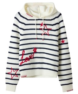 WN023A Joe Browns Dotty Embroidered Stripe Knitted Hoodie £60