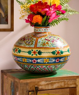 Hand Painted Floral Iron Vase £65