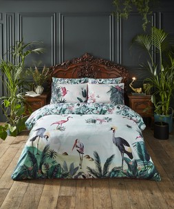 Flamingo Frenzy Cotton Sateen Reversible Duvet Set £55 - £85