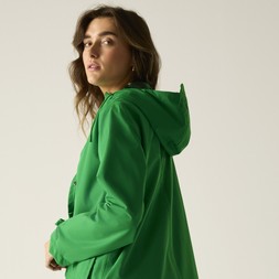 Orla Kiely Longer Length Waterproof Jacket | Giant Square Flower Green