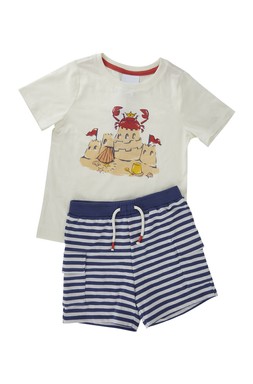 TK Maxx - Kids - blue stripes shorts & printed t.shirt &euro;19.99
