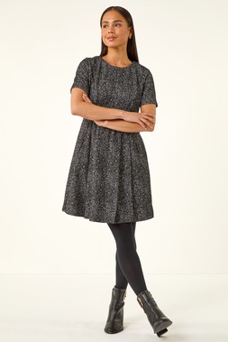 Roman petite Black Boucle Knit Dress