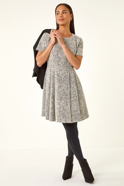 Roman Petite Stone Boucle Knit Dress