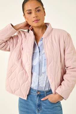 Petite Light Pink Quilted Puffer Jacket