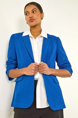 Roman Royal Blue Textured Pocket Stretch Jacket