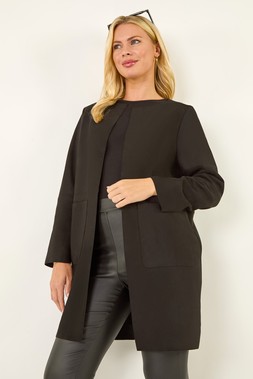 Roman Petite Black Faux Suede Jacket