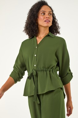 Roman Khaki Safari Tie Front Jacket