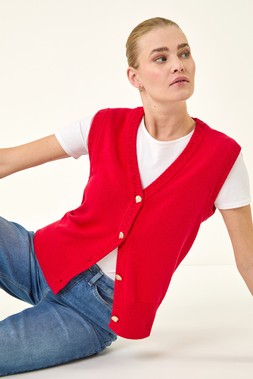 Roman Shell Button Front Knit Vest