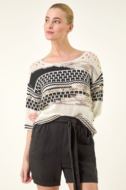 Roman Textured Abstract Knit Jumper