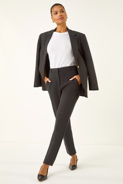 Roman Black Straight Leg Angela Stretch Trouser