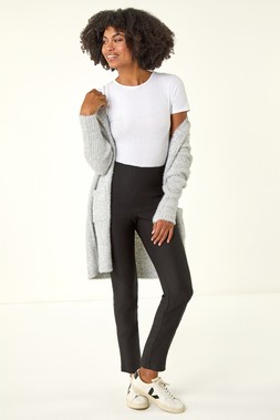 Roman Black 3/4 Length Stretch Elastic Waist Trouser