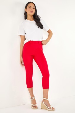Roman Red Petite Stretch Crop Denim Jegging