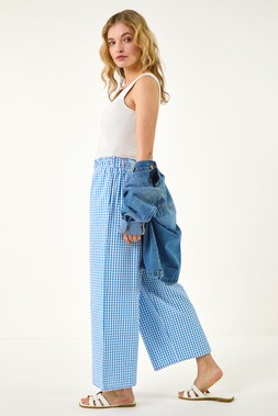 Dusk Blue Gingham Culottes
