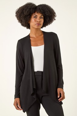 Roman Black Waterfall Front Jersey Cardigan