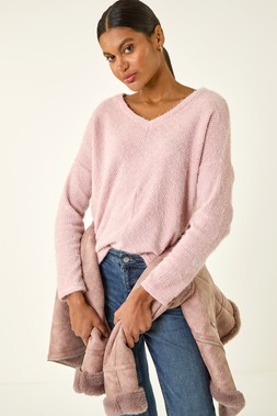 Roman Pink Soft Touch Textured Stretch Top