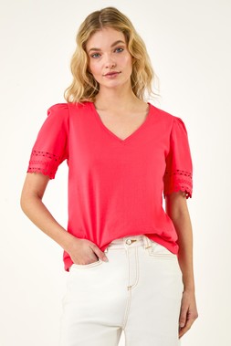 Dusk Pink Ric Rac Trim T-Shirt