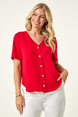 Roman Petite Button Through Blouse
