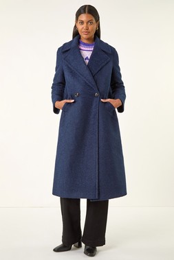 Roman Textured Buttoned Boucle Coat