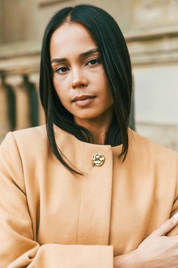 Camel Petite Patch Pocket Buttoned Coat
