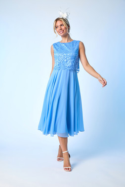 Roman Petite Lace Overlay Midi Dress & Fascinator Clip Headband