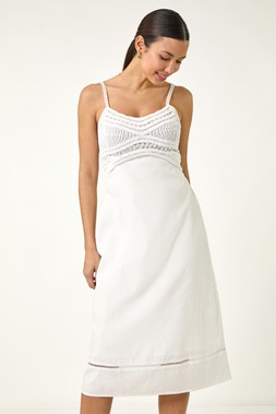 Roman Lace Panel Strappy Midi Dress