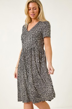 Roman Petite Abstract Print Stretch Pocket Dress
