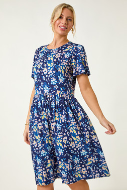 Roman Petite Floral Stretch Pocket Dress