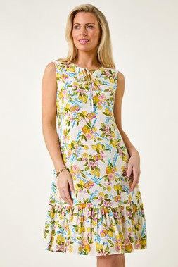Roman Petite Lemon Frill Hem Dress