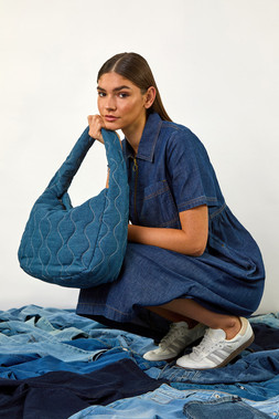 Roman Denim Zip Midi Dress