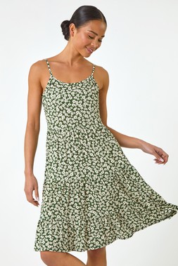 Roman Petite Ditsy Floral Print Stretch Dress