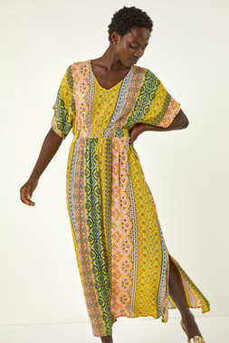 Roman Boho Stripe Maxi Dress