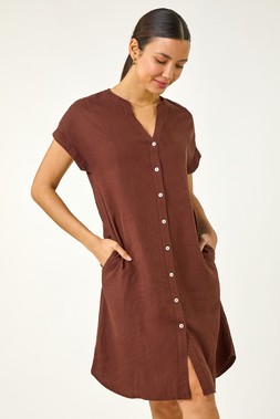 Roman Linen Mix Shift Dress