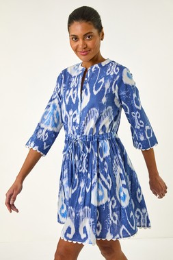 Roman Tie Dye Buttoned Shirt Dress