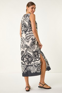 Roman Paisley Print Midi Dress